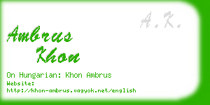 ambrus khon business card